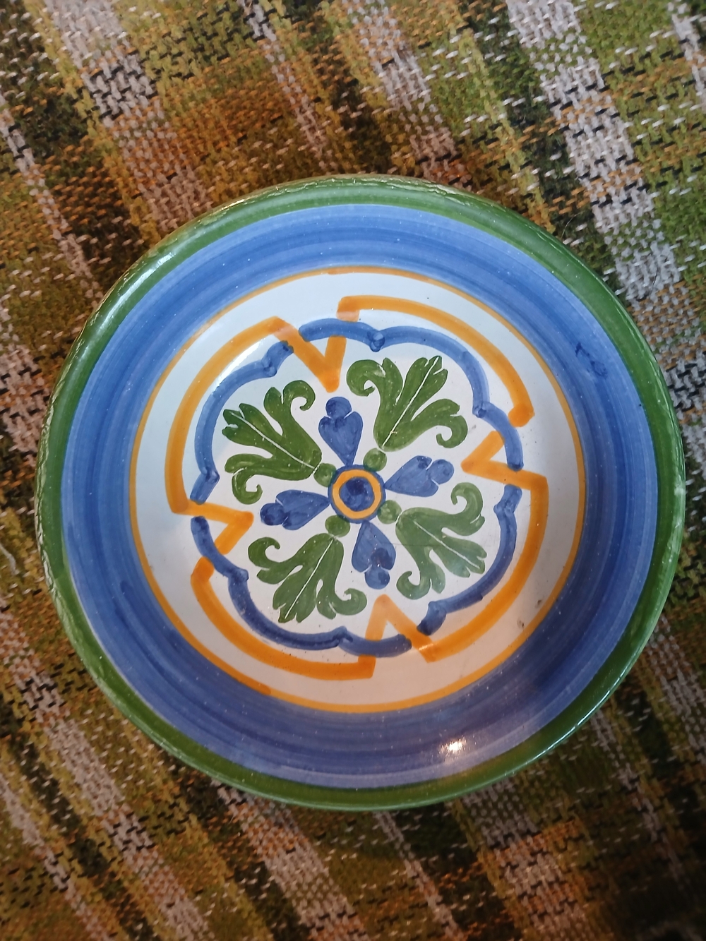 MM Pottery From Portugal French Flower Hand Painted Bowl